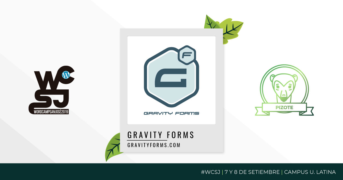 Gravity Forms patrocinador Pizote del WordCamp SJ 2019