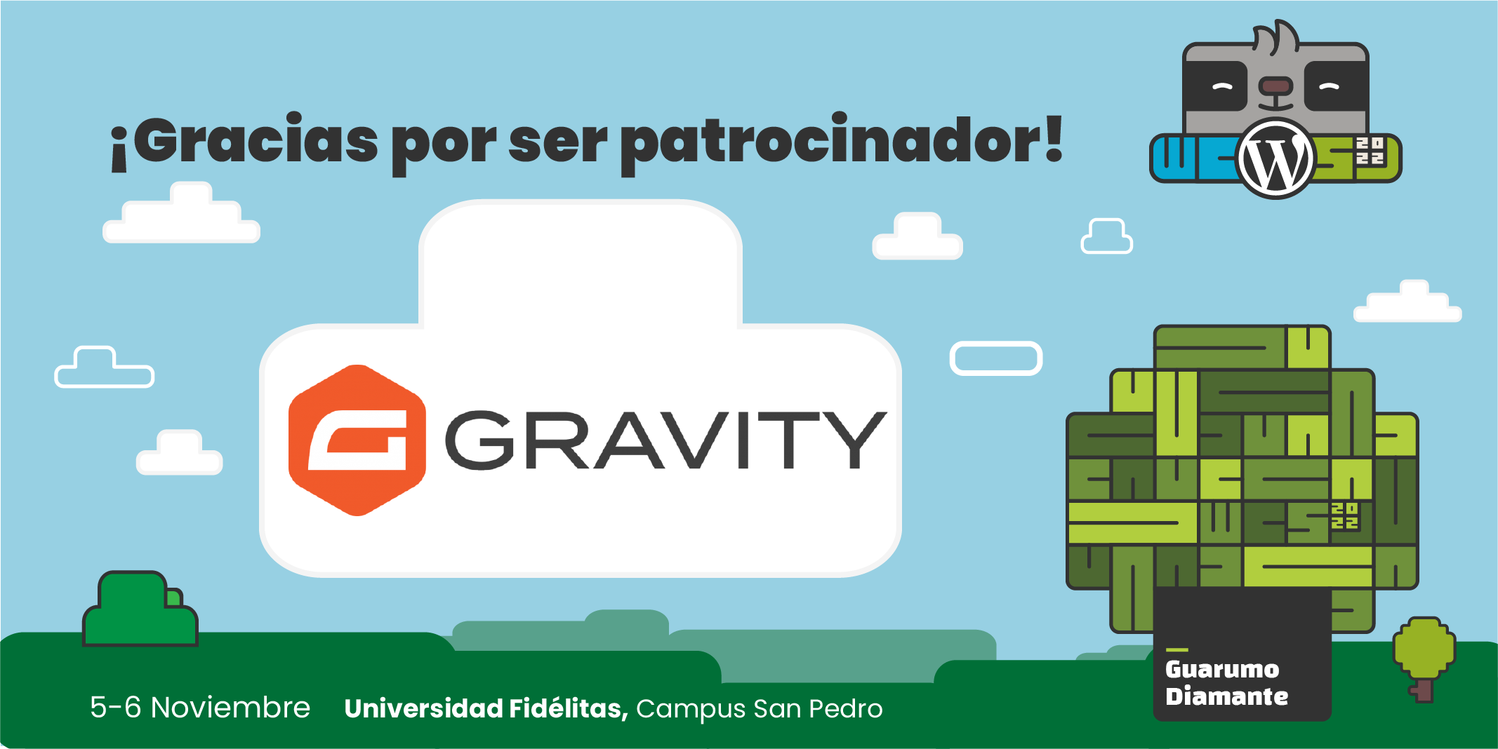 Gravity Forms Patrocinador Guarumo Diamante del WordCamp San José 2022