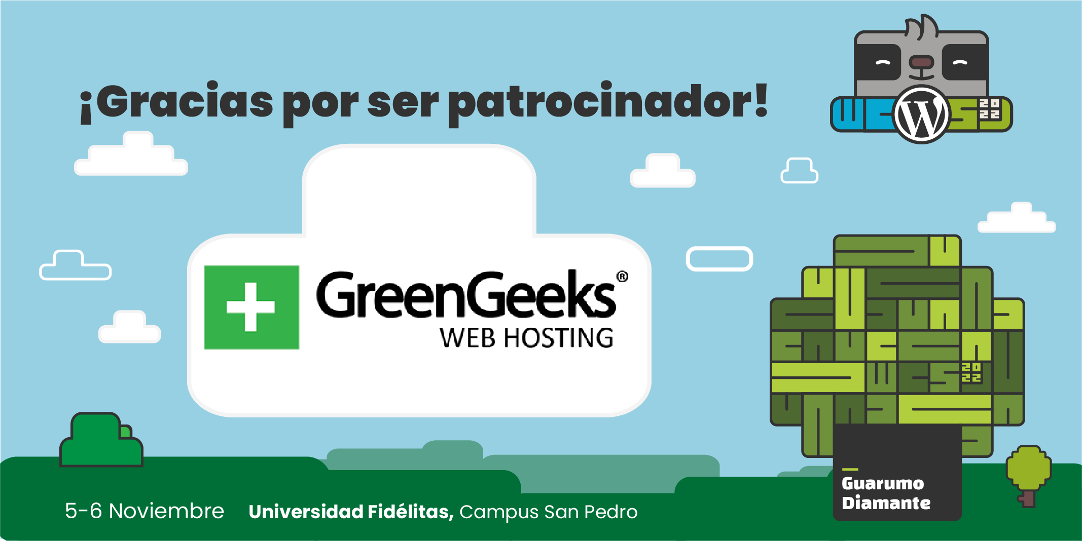 GreenGeeks Patrocinador Guarumo Diamante del WordCamp San José 2022