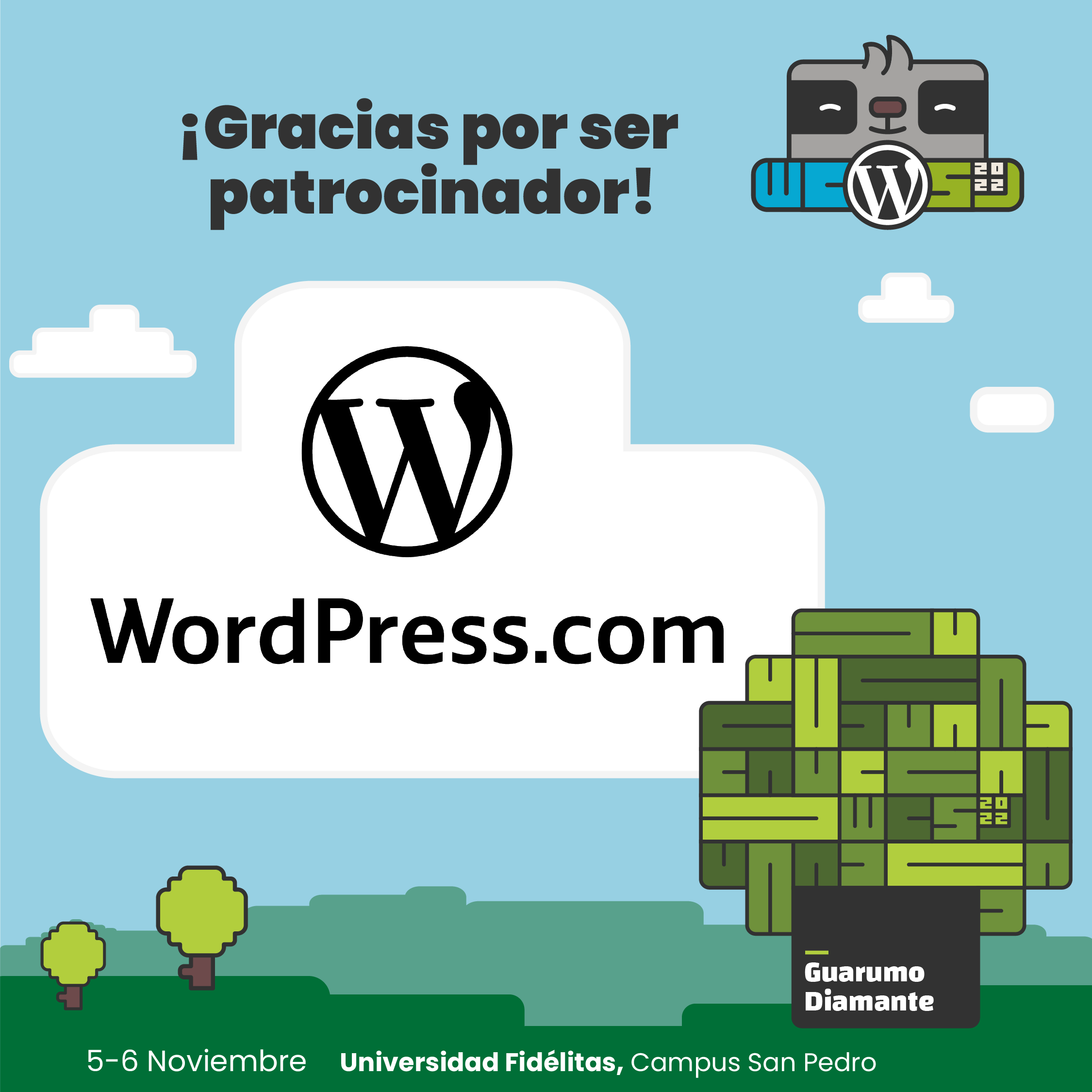 WordPress.com Patrocinador Guarumo WordCamp San José