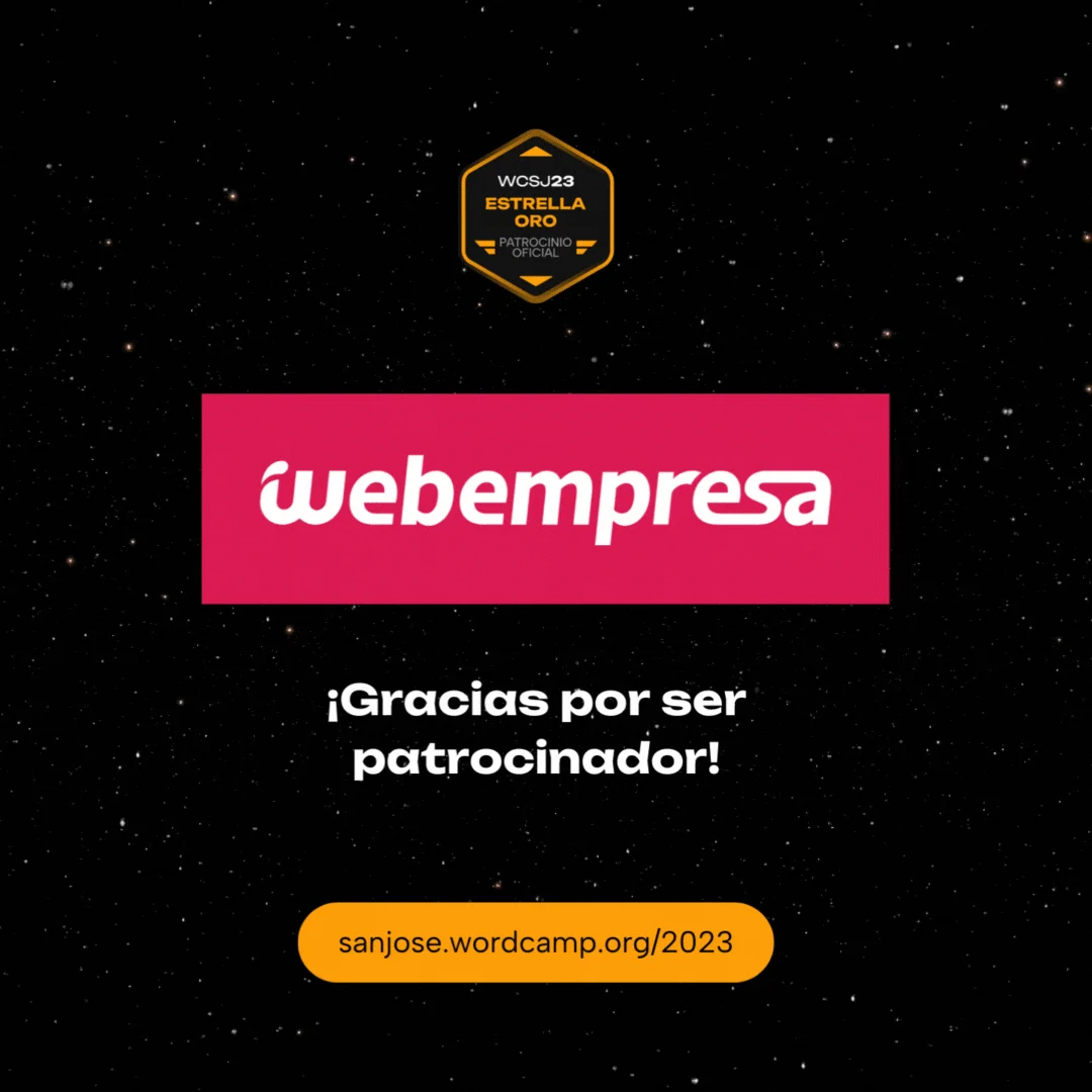 Webempresa Patrocinador Oro WordCamp San José 2023